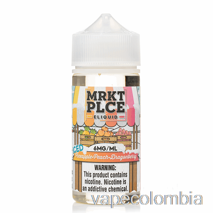 Kit Completo De Vapeo Ice Piña Melocotón Dragonberry - Mrkt Plce - 100ml 0mg